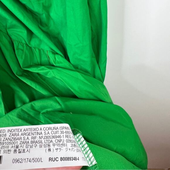 Zara Green Combined Asymmetric Dress. - Picture 8 of 10